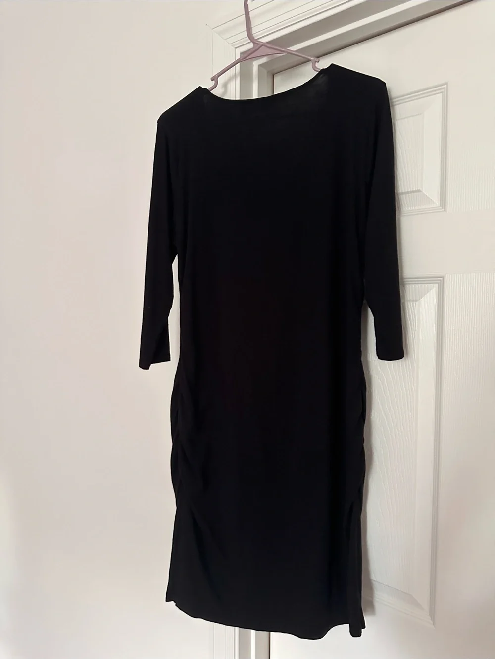 Apt. 9 Black Long-Sleeve Ruched-Side Midi Dress